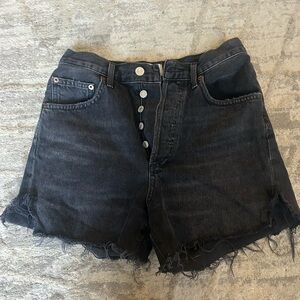 Like new Agolde Black Jean Shorts High-Waisted Distressed
